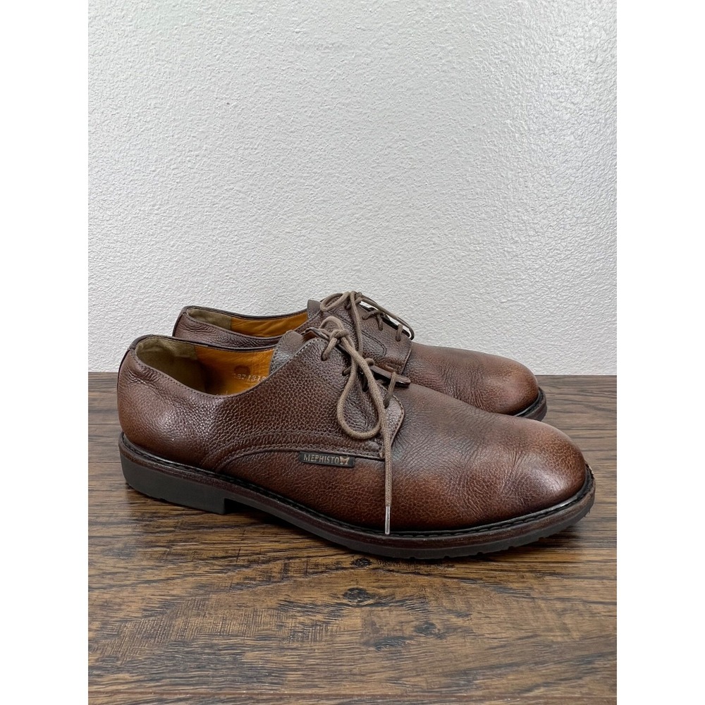 Mephisto Men s US Size 10 Brown Pebble Grain Leather Goodyear Welt Oxfords